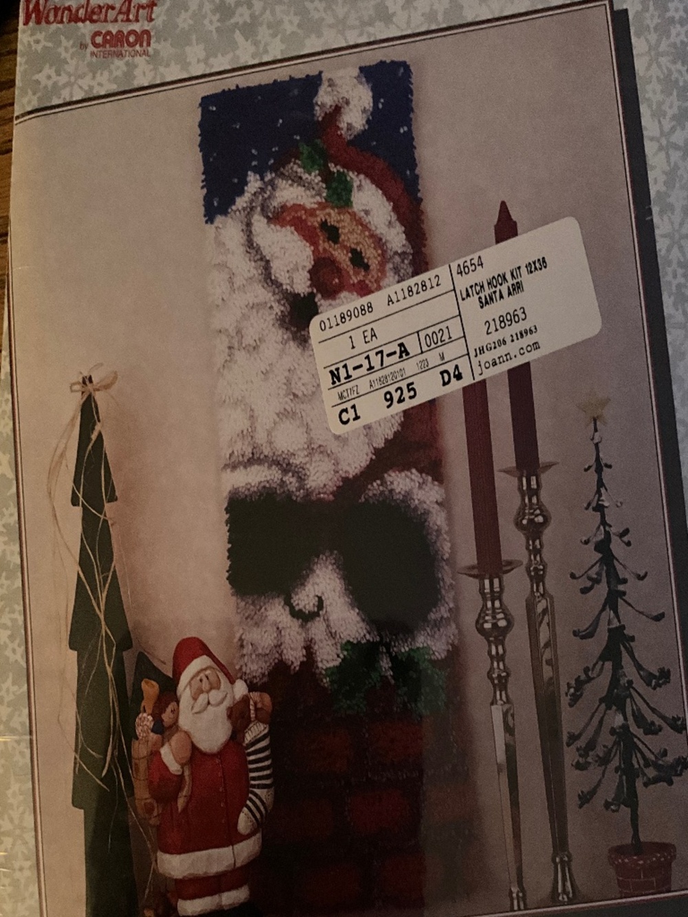 New In Bow Vintage Wonder Art SANTA’S ARRIVAL Latch Hook Kit 12x36 Wall Hanging